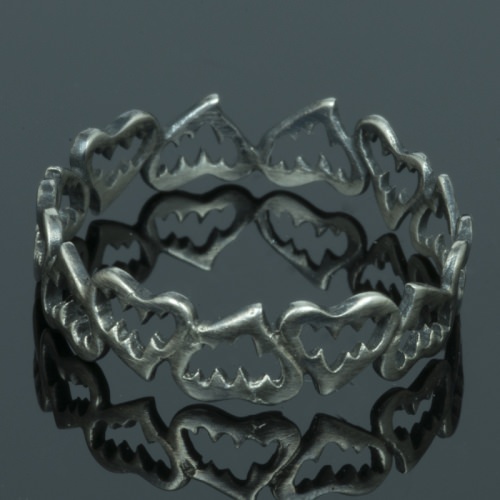 FANGED HEART RING(SV)